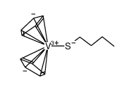 双(1-丁硫醇基)双(η5-2,4-环戊二烯-1-基)钒 结构式