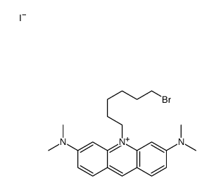 10-(6-溴己基)-3,6-双(二甲氨基)吖啶鎓碘化物 结构式