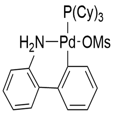 甲磺酸(三环己基膦)(2'-氨基-1,1'-联苯-2-基)钯(II) 结构式