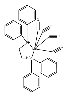 四羰基[[2-(二苯基胂)乙基]二苯基膦-As,P]合钼(OC-6-33)- 结构式