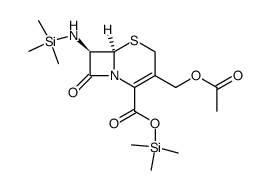 5-Thia-1-azabicyclo[4.2.0]oct-2-ene-2-carboxylic acid, 3-[(acetyloxy)methyl]-8-oxo-7-[(trimethylsilyl)amino]-, trimethylsilyl ester, (6R,7R)- 结构式
