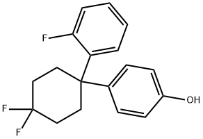 4-(4,4-二氟-1-(2-氟苯基)环己基)苯酚 结构式