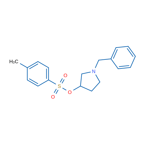 1-苄基-3-(对甲苯磺酰氧基)吡咯烷 结构式