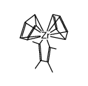 双(η5-2,4-环戊二烯-1-基)(1,2,3,4-四甲基-1,3-丁二烯-1,4-二基)锆 结构式