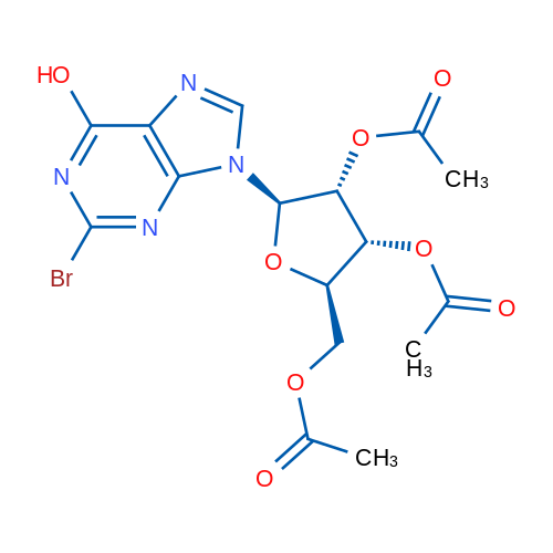 2-溴-2',3',5'-三-O-乙酰基肌苷 结构式