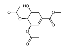 1-环己烯-1-羧酸,3,4-二(乙酰氧基)-5-羟基-,甲酯,[3R-(3α,4α,5β)]- 结构式