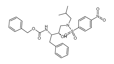 4-硝基-N-[(2R, 3S)-3-氨基-2-羟基-4-苯丁基]-N-异丁基苯磺酰胺 结构式