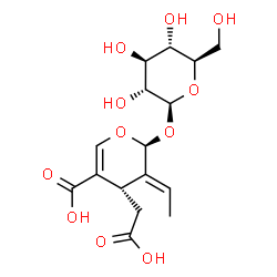(2S,3E,4S)-5-羧基-3-亚乙基-2-(β-D-吡喃葡萄糖氧基)-3,4-二氢-2H-吡喃-4-乙酸 结构式