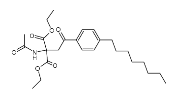 2-(乙酰氨基)-2-[2-(4-辛基苯基)-2-氧代乙基]-丙二酸 1,3-二乙酯 结构式
