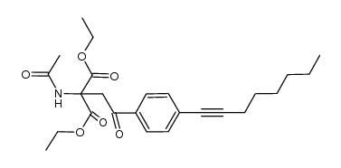 2-乙酰氨基-2-[2-[4-(1-辛炔-1-基)苯基]-2-氧代乙基]丙二酸二乙酯 结构式