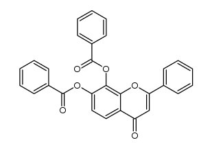 7,8-二苯甲酰氧基-2-苯基-4H-1-苯并吡喃-4-酮 结构式