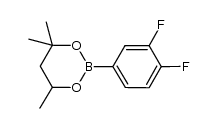 2-(3,4-二氟苯基)-4,4,6-三甲基-1,3,2-二氧杂硼杂环己烷 结构式
