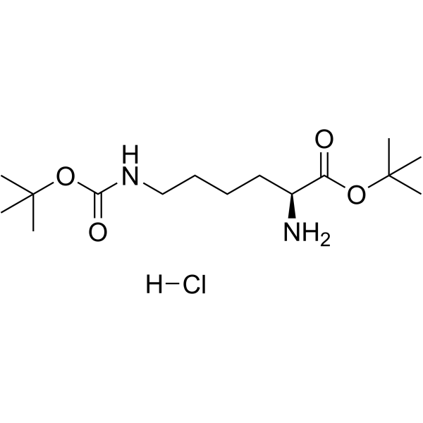 N(e)-Boc-L-赖氨酸叔丁酯盐酸盐 结构式