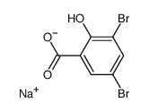 3,5-二溴-2-羟基苯甲酸钠 结构式