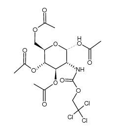 2-脱氧-2-[[(2,2,2-三氯乙氧基)羰基]氨基]-β-D-吡喃半乳糖 1,3,4,6-四乙酸酯 结构式