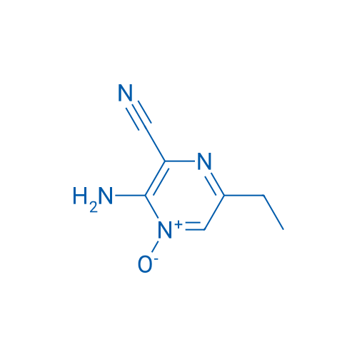 3-氨基-6-乙基-4-氧代-2-吡嗪甲腈 4-氧化物 结构式