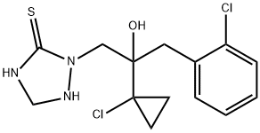 2-(2-(1-氯环丙基)-3-(2-氯苯基)-2-羟丙基)-1,2,4-三唑-3-硫醇 结构式