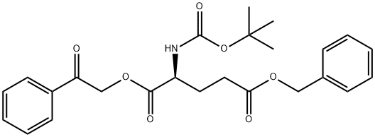 L-Glutamic acid, N-[(1,1-dimethylethoxy)carbonyl]-, 1-(2-oxo-2-phenylethyl) 5-(phenylmethyl) ester 结构式