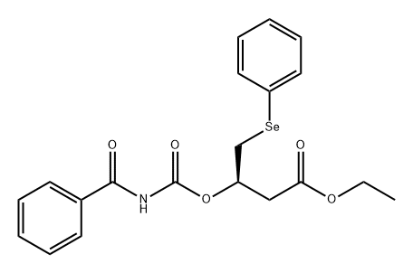 Butanoic acid, 3-[[(benzoylamino)carbonyl]oxy]-4-(phenylseleno)-, ethyl ester, (3R)- 结构式