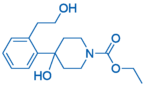 4-羟基-4-(2-(2-羟乙基)苯基)哌啶-1-甲酸乙酯 结构式