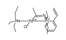 氯[(1Z)-1-[(2-乙烯基苯基)亚氨基]乙基]双(三乙基膦)钯 结构式