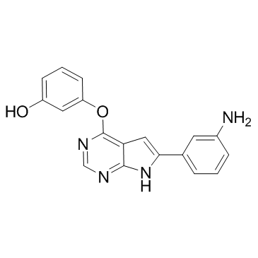 3-[[6-(3-氨基苯基)-7H-吡咯并[2,3-d]嘧啶-4-基]氧基]苯酚 结构式