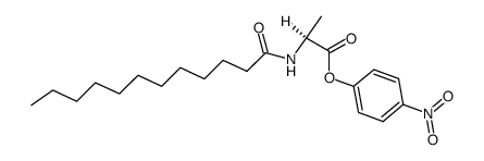 L-Alanine, N-(1-oxododecyl)-, 4-nitrophenyl ester 结构式