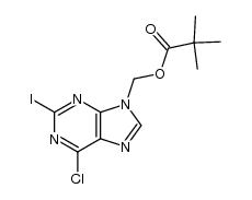 Propanoic acid, 2,2-dimethyl-, (6-chloro-2-iodo-9H-purin-9-yl)methyl ester 结构式
