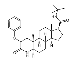 1H-Indeno[5,4-f]quinoline-7-carboxamide, N-(1,1-dimethylethyl)hexadecahydro-4a,6a-dimethyl-2-oxo-3-(phenylthio)-, (4aR,4bS,6aS,7S,9aS,9bS,11aR)- 结构式