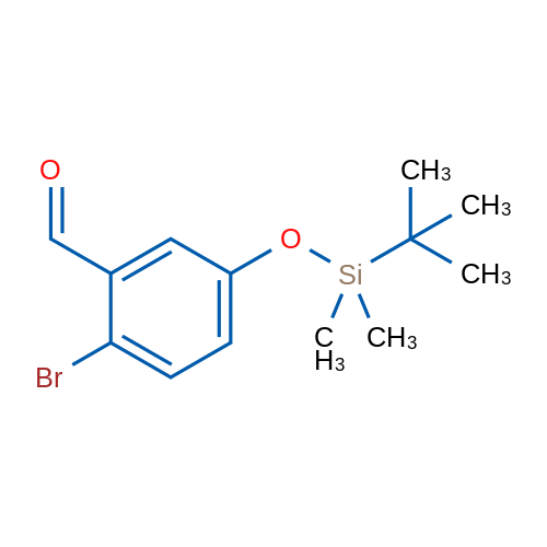2-溴-5-(叔丁基二甲基硅基)氧苯甲醛 结构式