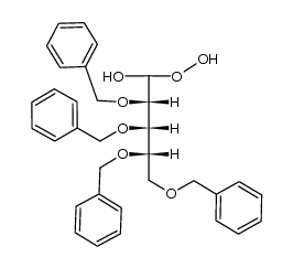1-氢过氧基-2,3,4,5-四(苄氧基)戊-1-醇 结构式