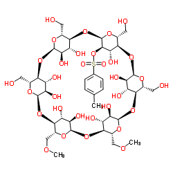 单-2-O-(对甲苯磺酰)-α-环糊精 结构式