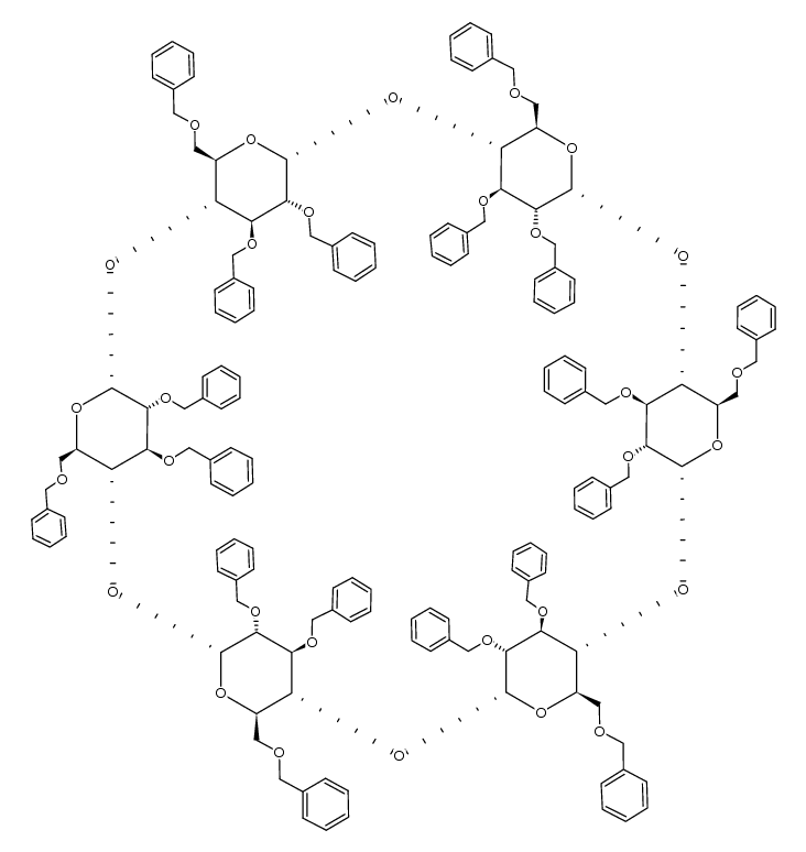 α-Cyclodextrin, 2A,2B,2C,2D,2E,2F,3A,3B,3C,3D,3E,3F,6A,6B,6C,6D,6E,6F-octadecakis-O-(phenylmethyl)- 结构式