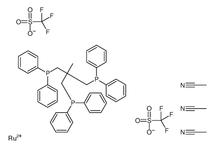 三(乙腈)[1,1'-[2-[(二苯基膦-κP)甲基]-2-甲基-1,3-亚丙基]双[1,1-二苯基膦-κP]]合钌(2+) 双(三氟甲磺酸盐) 结构式