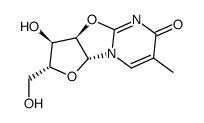 6H-Furo[2',3':4,5]oxazolo[3,2-a]pyrimidin-6-one, 2,3,3a,9a-tetrahydro-3-hydroxy-2-(hydroxymethyl)-7-methyl-, (2R,3R,3aR,9aR)- 结构式