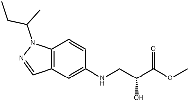 (2R)-2-羟基-3-[[1-(1-甲基丙基)-1H-吲唑-5-基]氨基]丙酸甲酯 结构式