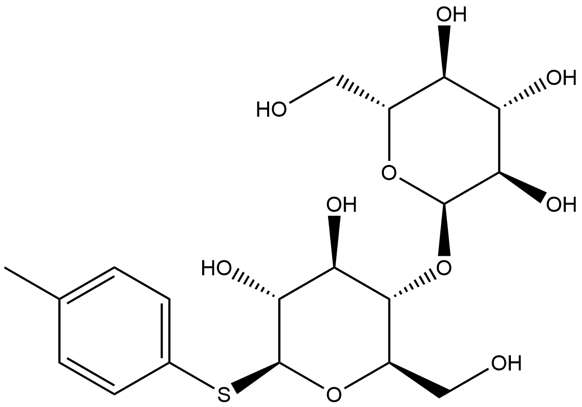 4-甲基苯基-4-O-α-D-吡喃葡萄糖基-1-硫代-β-D-吡喃葡萄糖苷 结构式
