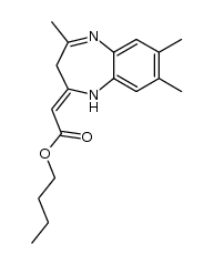 Acetic acid, 2-(1,3-dihydro-4,7,8-trimethyl-2H-1,5-benzodiazepin-2-ylidene)-, butyl ester 结构式