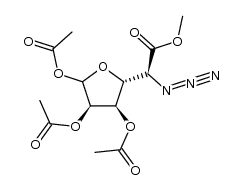 D-Allofuranuronic acid, 5-azido-5-deoxy-, methyl ester, 1,2,3-triacetate 结构式