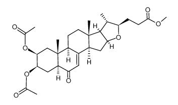26,27-Dinorfurost-7-en-25-oic acid, 2,3-bis(acetyloxy)-6-oxo-, methyl ester, (2β,3β,5α,22β)- (9CI) 结构式