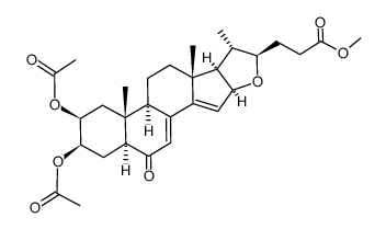 26,27-Dinorfurosta-7,14-dien-25-oic acid, 2,3-bis(acetyloxy)-6-oxo-, methyl ester, (2β,3β,5α,22β)- (9CI) 结构式