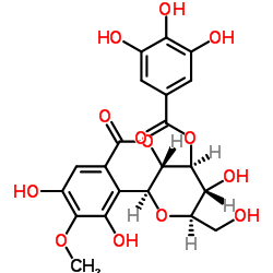 4-O-没食子酰岩白菜素 结构式