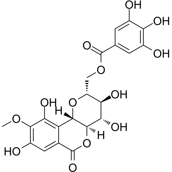 11-O-没食子酰岩白菜素 结构式
