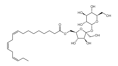 α-D-Glucopyranoside, 6-O-[(9Z,12Z,15Z)-1-oxo-9,12,15-octadecatrien-1-yl]-β-D-fructofuranosyl 结构式