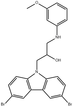 1-(3,6-二溴咔唑-9-基)-3-(3-甲氧基苯胺基)丙烷-2-醇 结构式