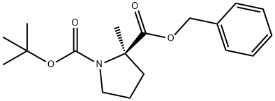 2-benzyl 1-(tert-butyl) (R)-2-methylpyrrolidine-1,2-dicarboxylate 结构式