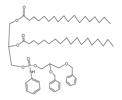 Octadecanoic acid, 1-[3-oxido-9-phenyl-3-(phenylamino)-6-(phenylmethoxy)-2,4,8-trioxa-3-phosphanon-1-yl]-1,2-ethanediyl ester (9CI) 结构式