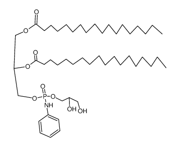 Octadecanoic acid, 1-[[[(2,3-dihydroxypropoxy)(phenylamino)phosphinyl]oxy]methyl]-1,2-ethanediyl ester (9CI) 结构式