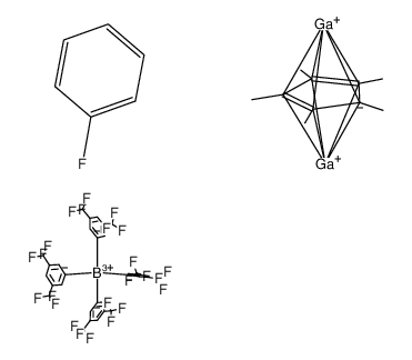 Gallium(1+), [μ-[(1,2,3,4,5-η:1,2,3,4,5-η)-1,2,3,4,5-pentamethyl-2,4-cyclopentadien-1-yl]]di-, tetrakis[3,5-bis(trifluoromethyl)phenyl]borate(1-), compd. with fluorobenzene (1:1) 结构式