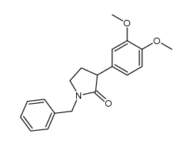 1-苄基-3-(3,4-二甲氧基苯基)-2-吡咯烷酮 结构式